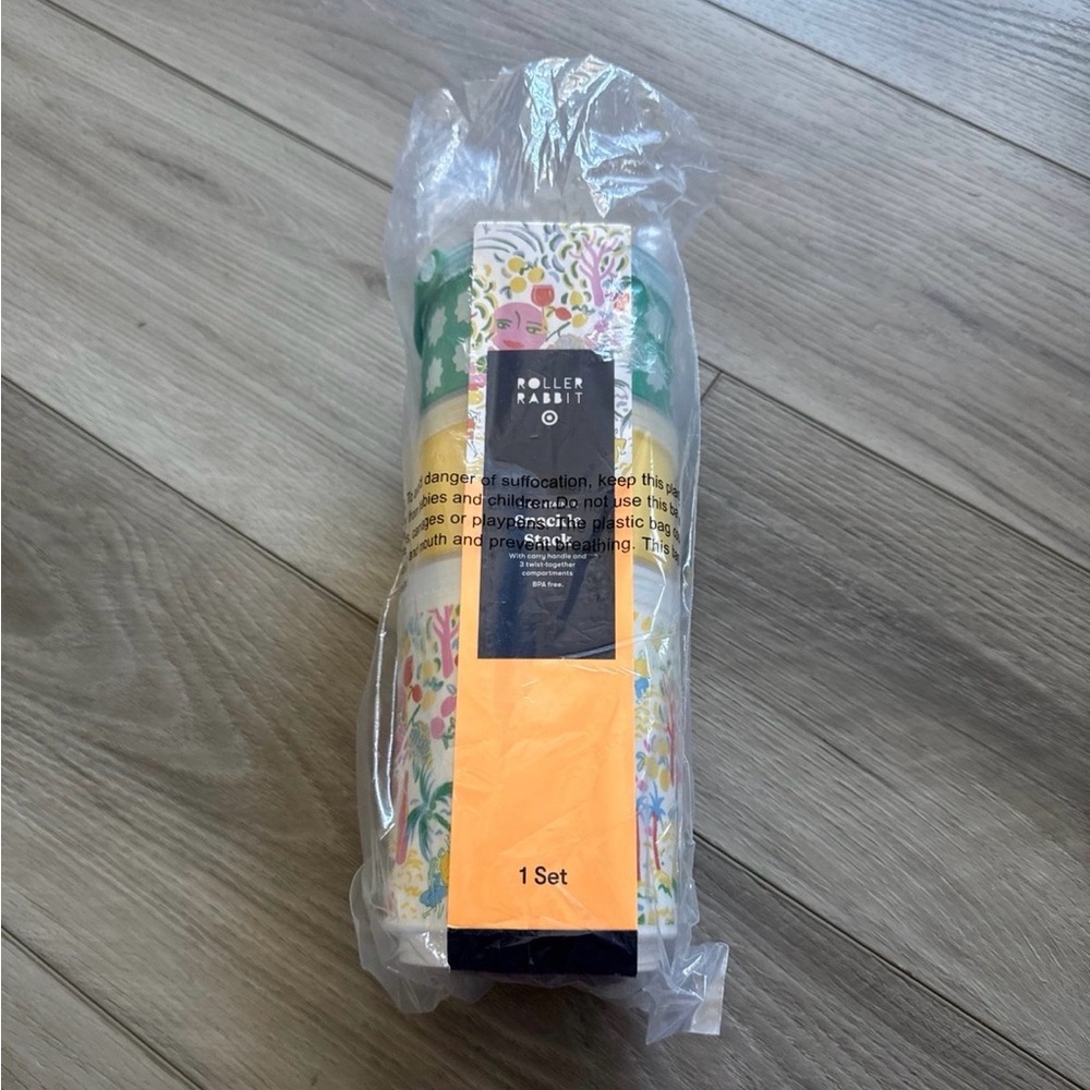 Roller Rabbit Floral Travel snackle Set - Yellow & Green